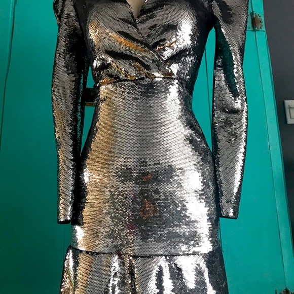 MICHEAL KORS party silver sequin dress size xxs  💗💕💗 - Picture 3 of 10